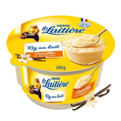 Riz au lait saveur vanille, La Laitière (500 g)