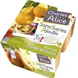 Compote pomme poire sans sucres ajoutés, Charles & Alice (4 x 100 g)