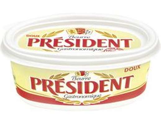 Beurre doux beurrier, Président (250 g)