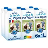 Pack de lait demi-écrémé UHT de ma région, Candia (6 x 1 L)