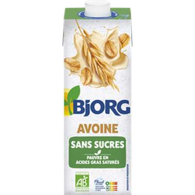 Boisson avoine sans sucres ajoutés BIO, Bjorg  (1 L)