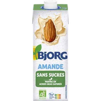 Boisson végétale amande sans sucres ajoutés BIO, Bjorg (1 L)