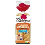 Baguettes viennoises complètes fendues, La Boulangère (x 4, 340 g)