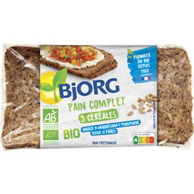 Pain complet aux 3 céréales BIO, Bjorg (500 g)
