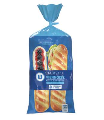 Baguettes viennoises, U (x 4, 340 g)