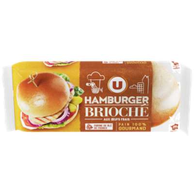 Pain brioché à burger, U (x 4, 308 g)