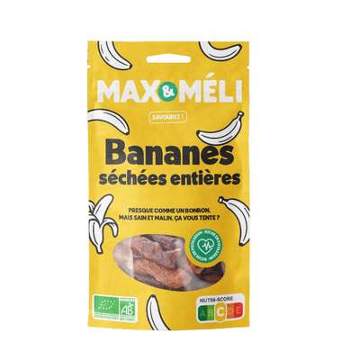 Bananes séchées entières BIO, Max & Méli (250 g), Sri Lanka