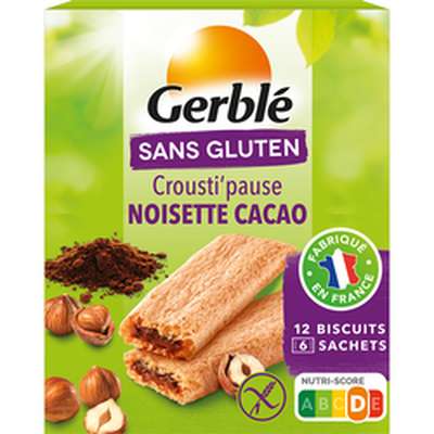 Biscuits cacao noisette sans gluten, Gerblé (125 g)