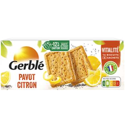 Biscuits au pavot et au citron, Gerblé (200 g)