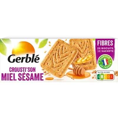 Biscuits Crousti' Son miel et sésame, Gerblé (200 g)