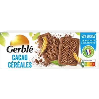 Biscuits au cacao et aux céréales, à teneur réduite en sucres, Gerblé  (160 g)
