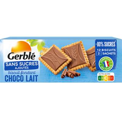 Biscuits chocolat lait sans sucres ajoutés, Gerblé (126 g)
