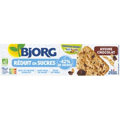 Biscuit avoine pépites de chocolat BIO, Bjorg (130 g)