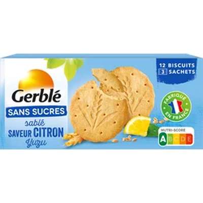 Biscuit sablé citron yuzu sans sucres, Gerblé  (132 g)