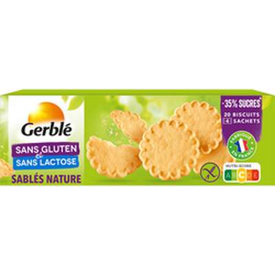 Biscuits sablés sans gluten & sans lactose, Gerblé (120 g)