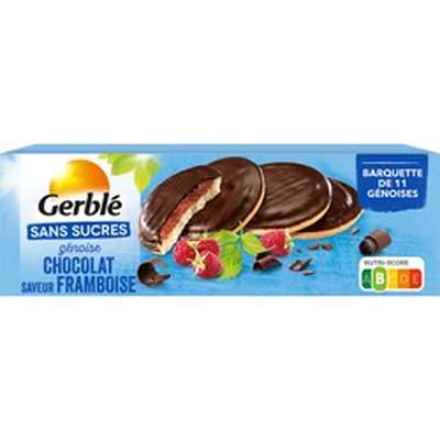 Biscuits génoise chocolat framboise sans sucres, Gerblé (140 g)