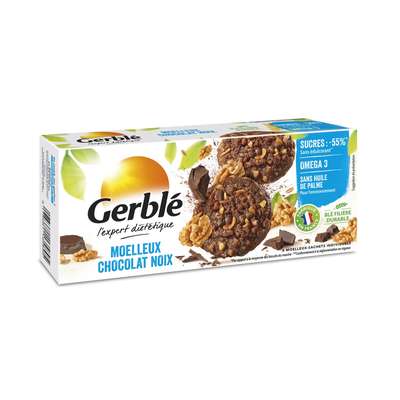 Biscuits moelleux aux noix et au chocolat, Gerblé (138 g)
