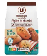 Madeleines aux oeufs pépites de chocolat sans gluten, U (180 g)