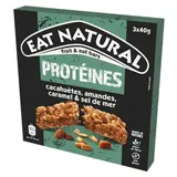 Barres protéinées cacahuètes amandes caramel et sel de mer, Eat Natural (3 x 40 g)