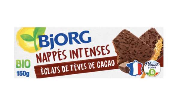 Biscuits nappés chocolat intense BIO, Bjorg (150 g)