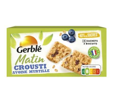 Biscuits matin crousti avoine et myrtille, Gerblé (200 g)