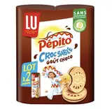 Biscuits pépito fourrés au chocolat croc' sablé, Lu (2 x 294 g)