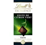 Chocolat noir au zeste de citron vert, Lindt (100 g)