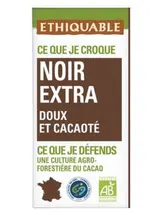 Chocolat noir BIO, Ethiquable (100 g)