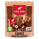 Carrés au chocolat au lait et aux noisettes, Côte d'Or (x 10)