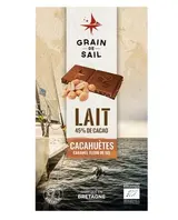 Chocolat lait cacahuètes caramel BIO, Grain de sail (100 g)