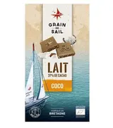 Tablette de chocolat au lait coco BIO, Grain de sail (100 g)