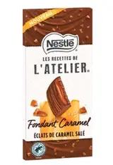 Chocolat au lait fondant caramel éclats de caramel salé, Les Recettes de l'Atelier  (130 g)
