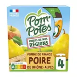 Gourdes Fruits de nos Régions pomme/poire, Pom'Potes (4 x 90 g)