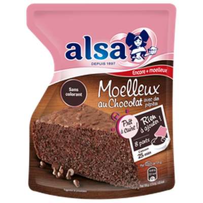 Préparation à Cuire pour gâteau Moelleux au Chocolat, Alsa (500 g)