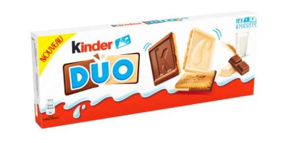 Biscuits nappé duo chocolat lait, Kinder  (x 12, 150 g)