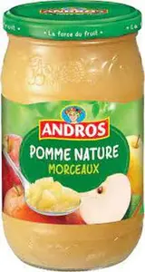 Compote pomme nature en morceaux, Andros (740 g)
