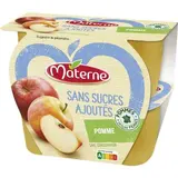 Compote pomme nature sans sucres ajoutés, Materne (4 x 100 g)