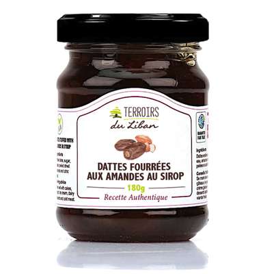Dattes fourrées aux amandes au sirop, Terroirs du Liban (180 g)