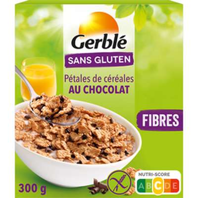 Céréales copeaux de chocolat sans gluten, Gerblé (300 g)