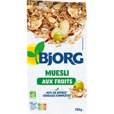 Muesli aux fruits BIO, Bjorg (750 g)