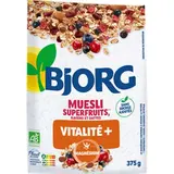 Muesli Superfruits cassis/myrtilles/cranberries/raisins BIO, Bjorg (375 g)