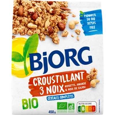 Croustillant aux 3 noix BIO, Bjorg (450 g)