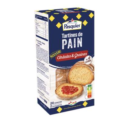 Tartine de pain céréales & graines, Pasquier (x 24, 240 g)