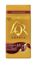 Café en grains 100% Arabica intensité 13, L'Or Absolu (1 Kg)