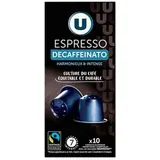Café capsules espresso decafeiné compatible Nespresso, U (x 10)