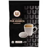 Café dosettes classique pur arabica compatible Senseo, U (x 40)