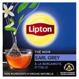 Thé noir earl grey à la bergamote d'Italie, Lipton (x 20 sachets)