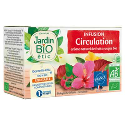 Infusion circulation BIO, Jardin bio x 20 sachets (30 g)