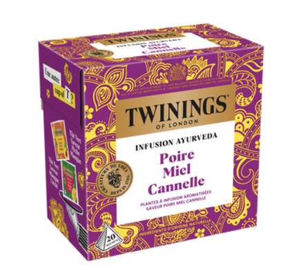Infusion ayurveda poire miel cannelle, Twinings (x 20 sachets)