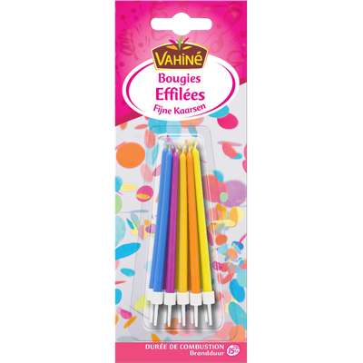 Bougies d'anniversaire effilées Design, Vahiné